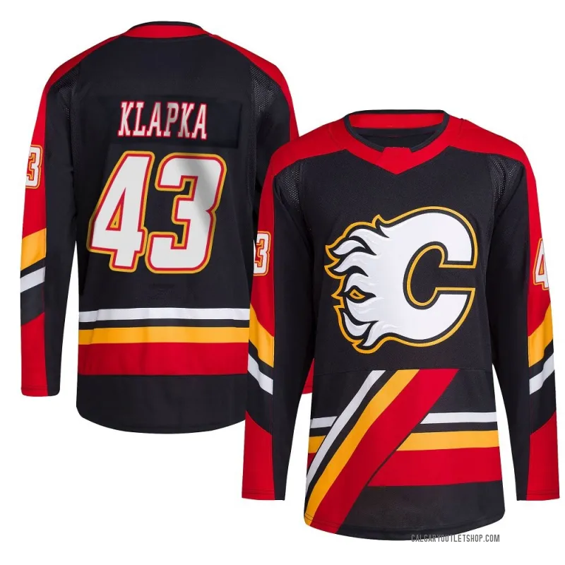 Black Men's Adam Klapka Authentic Calgary Flames Reverse Retro 2.0 Jersey