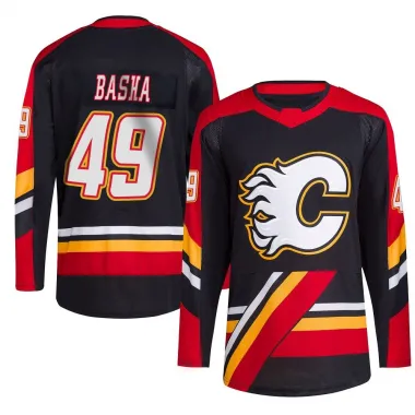 Black Men's Andrew Basha Authentic Calgary Flames Reverse Retro 2.0 Jersey