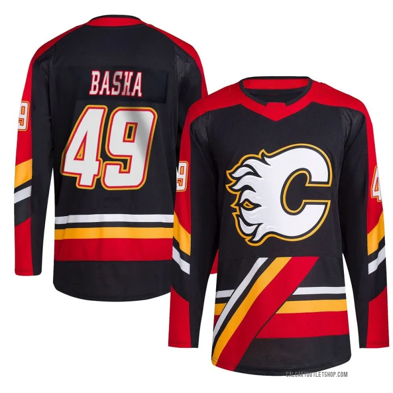 Black Men's Andrew Basha Authentic Calgary Flames Reverse Retro 2.0 Jersey