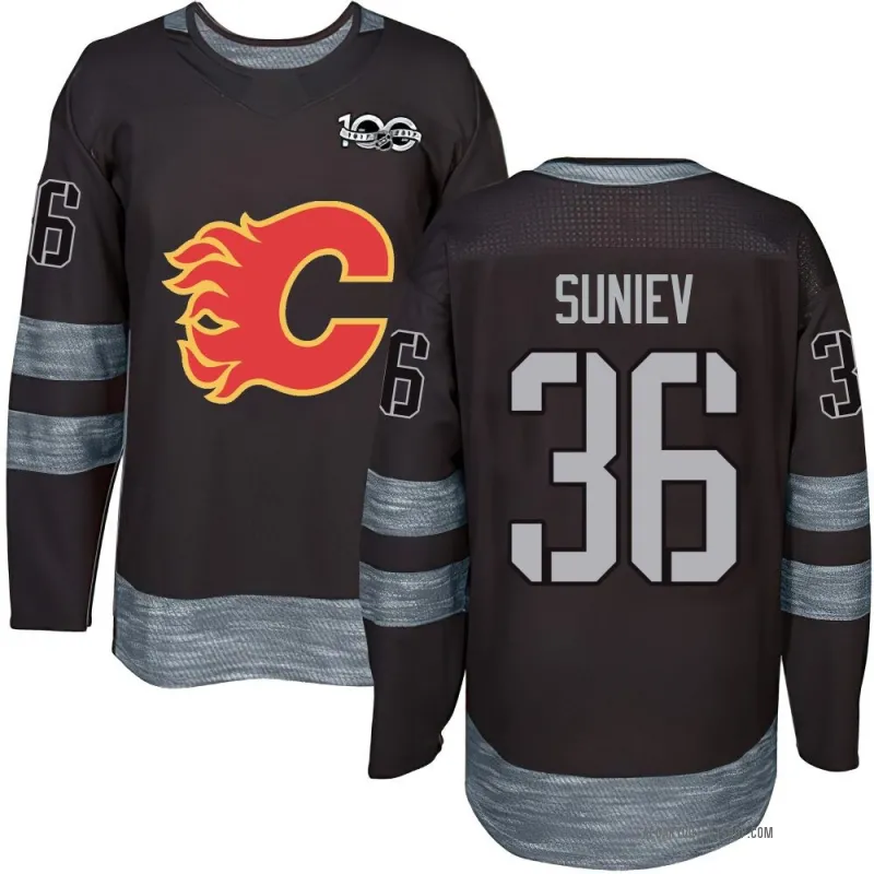 Black Men's Aydar Suniev Authentic Calgary Flames 1917-2017 100th Anniversary Jersey