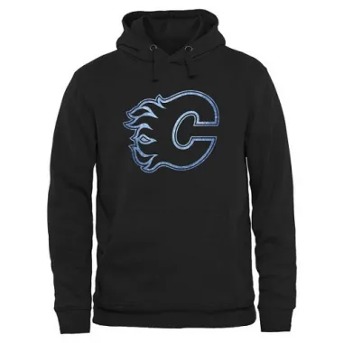 Black Men's Calgary Flames Rinkside Pond Hockey Pullover Hoodie -