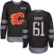 Black Men's Clark Bishop Authentic Calgary Flames 1917-2017 100th Anniversary Jersey