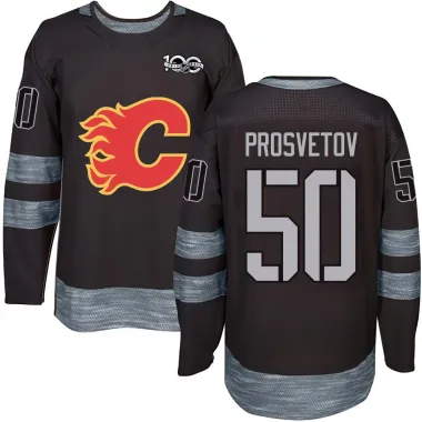 Black Men's Ivan Prosvetov Authentic Calgary Flames 1917-2017 100th Anniversary Jersey