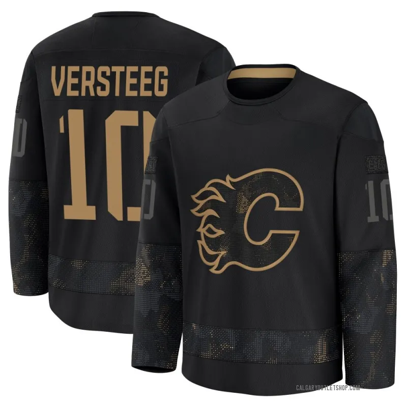 Black Men's Kris Versteeg Premium Calgary Flames 2024 Military Appreciation Practice Jersey