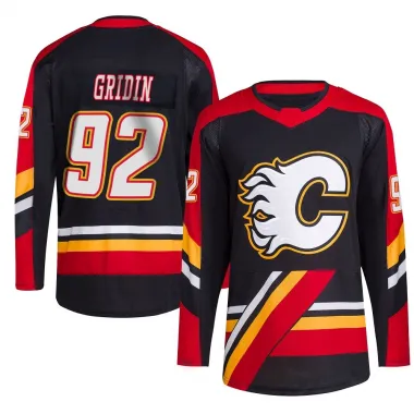 Black Men's Matvei Gridin Authentic Calgary Flames Reverse Retro 2.0 Jersey