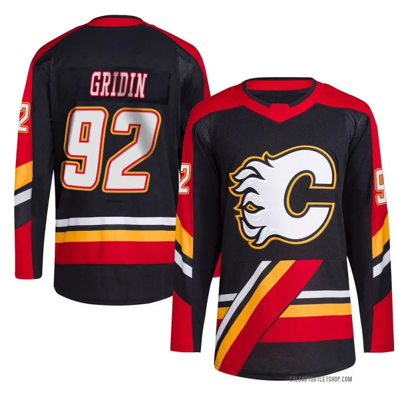 Black Men's Matvei Gridin Authentic Calgary Flames Reverse Retro 2.0 Jersey