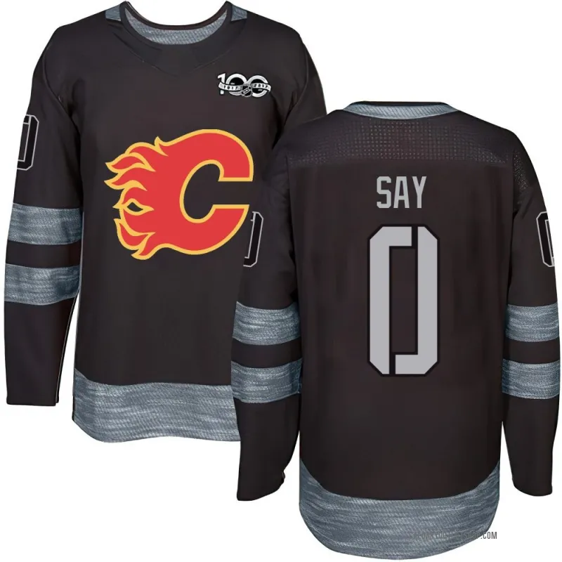 Black Men's Owen Say Authentic Calgary Flames 1917-2017 100th Anniversary Jersey