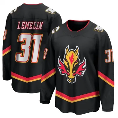 Black Men's Rejean Lemelin Breakaway Calgary Flames 2022/23 Alternate Premier Jersey