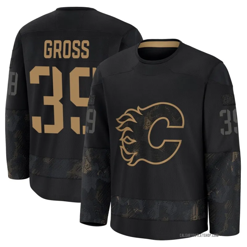 Black Men's Tyson Gross Premium Calgary Flames 2024 Military Appreciation Practice Jersey