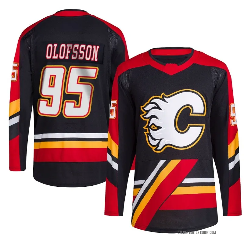 Black Men's Victor Olofsson Authentic Calgary Flames Reverse Retro 2.0 Jersey