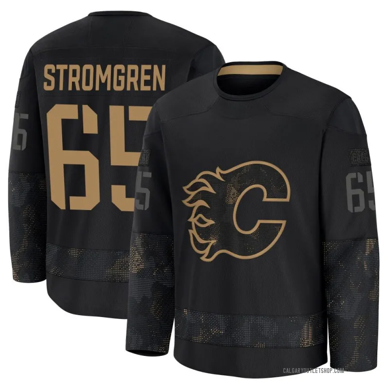 Black Men's William Stromgren Premium Calgary Flames 2024 Military Appreciation Practice Jersey