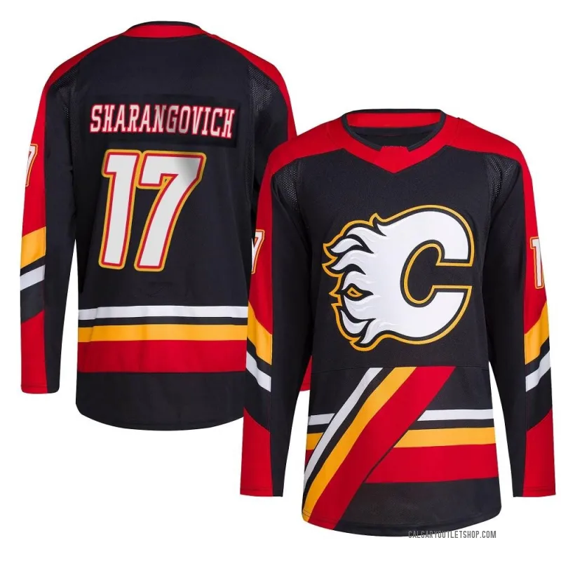 Black Men's Yegor Sharangovich Authentic Calgary Flames Reverse Retro 2.0 Jersey