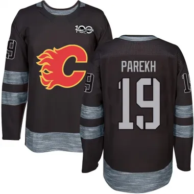 Black Men's Zayne Parekh Authentic Calgary Flames 1917-2017 100th Anniversary Jersey