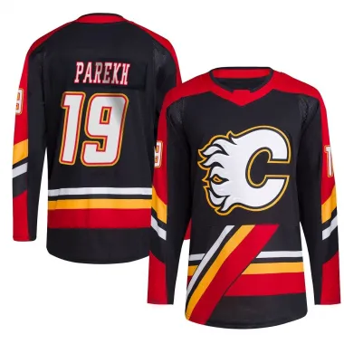 Black Men's Zayne Parekh Authentic Calgary Flames Reverse Retro 2.0 Jersey