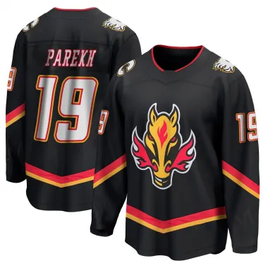 Black Men's Zayne Parekh Breakaway Calgary Flames 2022/23 Alternate Premier Jersey