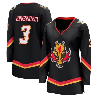 Black Women's Artem Grushnikov Breakaway Calgary Flames 2022/23 Alternate Premier Jersey