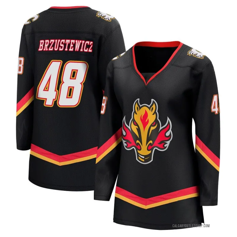 Black Women's Hunter Brzustewicz Breakaway Calgary Flames 2022/23 Alternate Premier Jersey