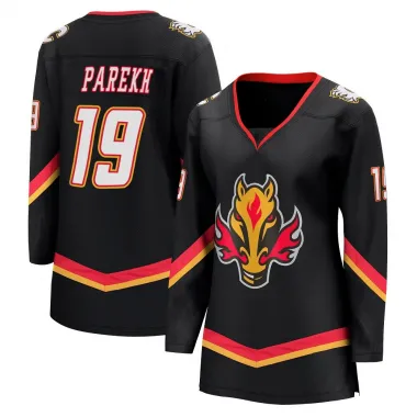Black Women's Zayne Parekh Breakaway Calgary Flames 2022/23 Alternate Premier Jersey