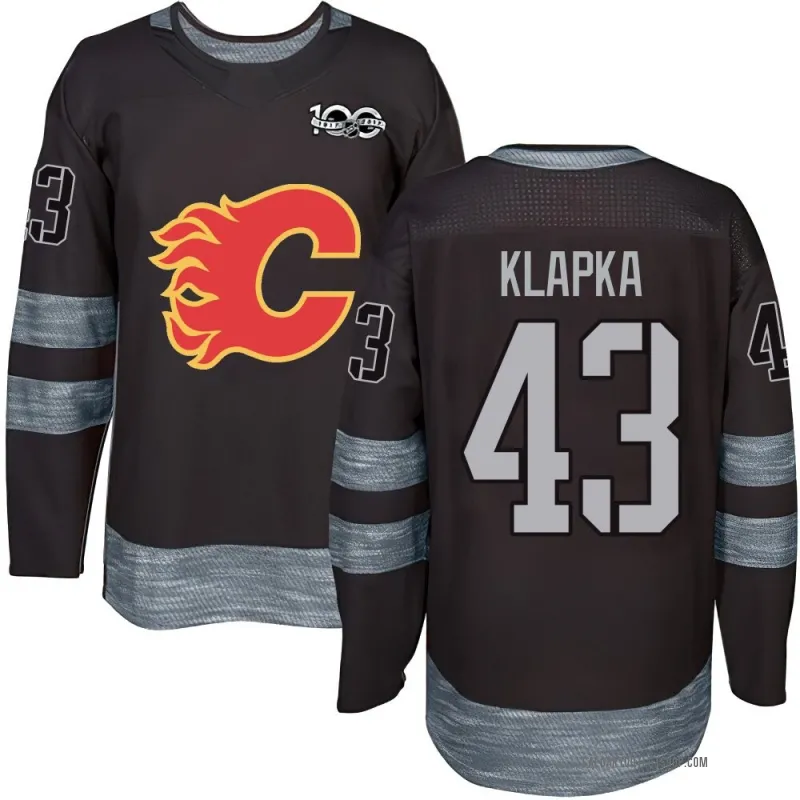 Black Youth Adam Klapka Authentic Calgary Flames 1917-2017 100th Anniversary Jersey