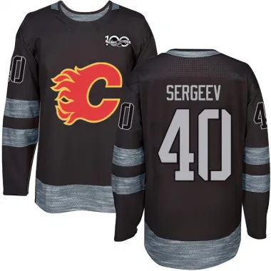 Black Youth Arsenii Sergeev Authentic Calgary Flames 1917-2017 100th Anniversary Jersey