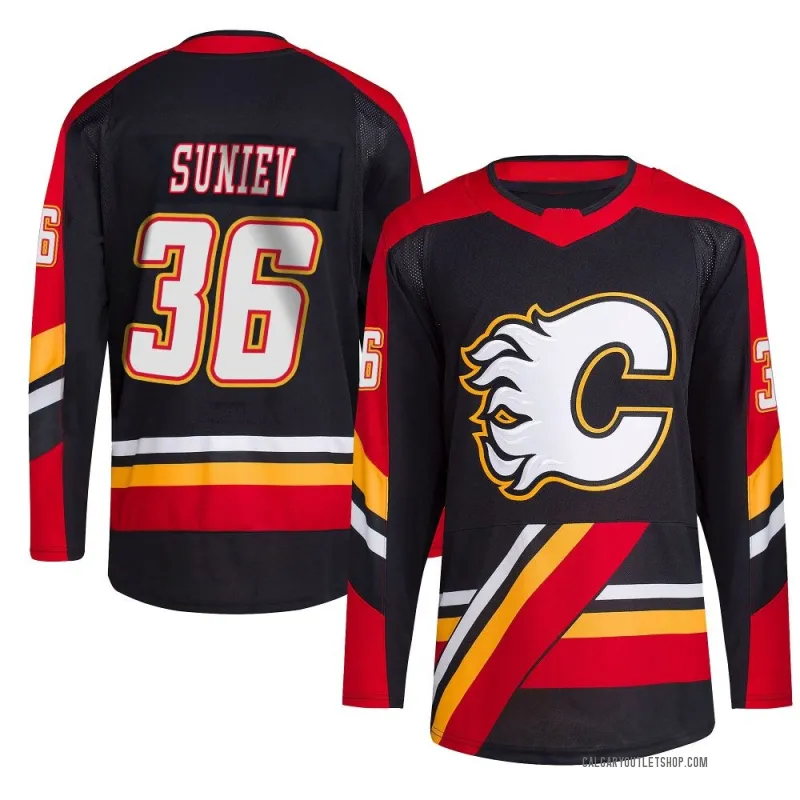 Black Youth Aydar Suniev Authentic Calgary Flames Reverse Retro 2.0 Jersey