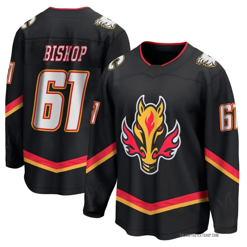 Black Youth Clark Bishop Breakaway Calgary Flames 2022/23 Alternate Premier Jersey