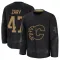 Black Youth Connor Zary Premium Calgary Flames 2024 Military Appreciation Practice Jersey