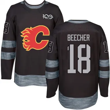 Black Youth John Beecher Authentic Calgary Flames 1917-2017 100th Anniversary Jersey