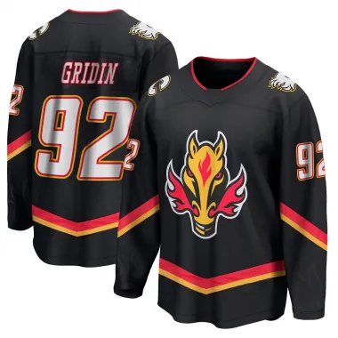 Black Youth Matvei Gridin Breakaway Calgary Flames 2022/23 Alternate Premier Jersey