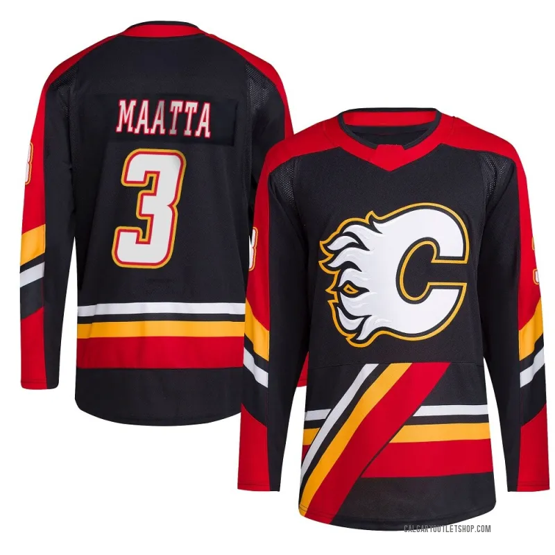 Black Youth Olli Maatta Authentic Calgary Flames Reverse Retro 2.0 Jersey