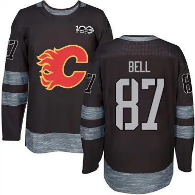 Black Youth Parker Bell Authentic Calgary Flames 1917-2017 100th Anniversary Jersey