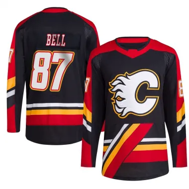 Black Youth Parker Bell Authentic Calgary Flames Reverse Retro 2.0 Jersey