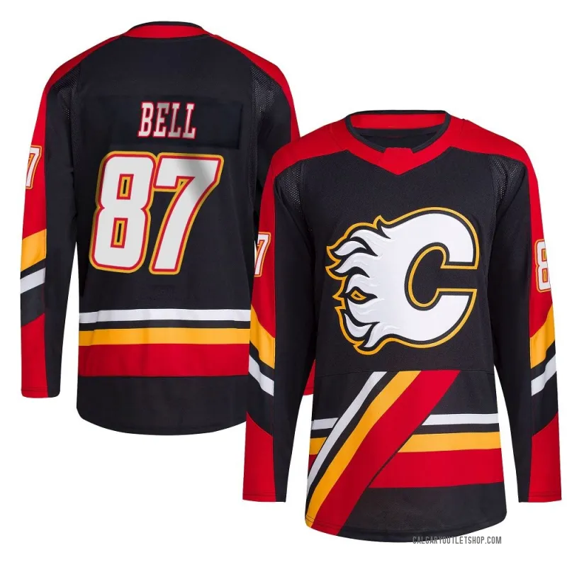 Black Youth Parker Bell Authentic Calgary Flames Reverse Retro 2.0 Jersey
