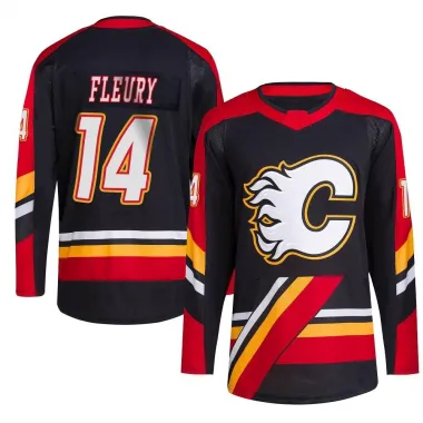 Black Youth Theoren Fleury Authentic Calgary Flames Reverse Retro 2.0 Jersey