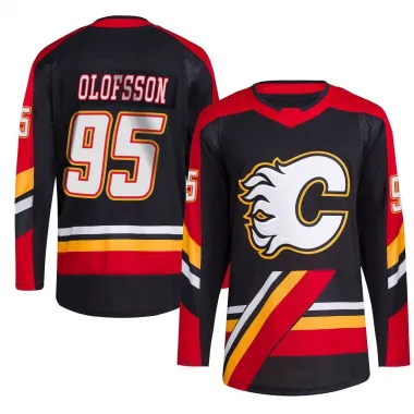 Black Youth Victor Olofsson Authentic Calgary Flames Reverse Retro 2.0 Jersey