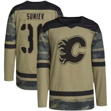 Camo Men's Aydar Suniev Authentic Calgary Flames Military Appreciation Practice Jersey
