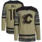 Camo Men's Brett Hull Authentic Calgary Flames Military Appreciation Practice Jersey