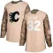 Camo Men's Dustin Wolf Authentic Calgary Flames Veterans Day Practice Jersey