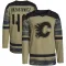 Camo Men's Hunter Brzustewicz Authentic Calgary Flames Military Appreciation Practice Jersey