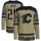 Camo Men's Jake Bean Authentic Calgary Flames Military Appreciation Practice Jersey