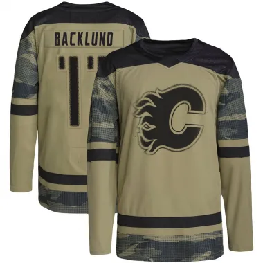 Camo Men's Mikael Backlund Authentic Calgary Flames Military Appreciation Practice Jersey