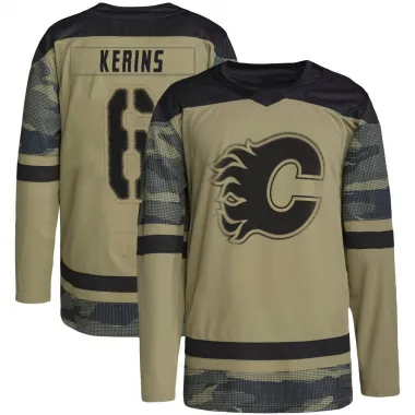 Camo Men's Rory Kerins Authentic Calgary Flames Military Appreciation Practice Jersey