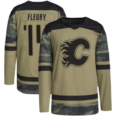 Camo Men's Theoren Fleury Authentic Calgary Flames Military Appreciation Practice Jersey