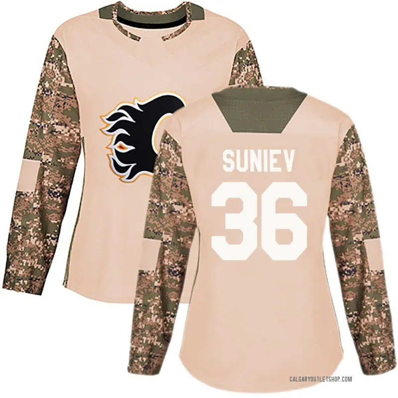 Camo Women's Aydar Suniev Authentic Calgary Flames Veterans Day Practice Jersey