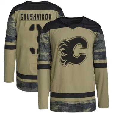 Camo Youth Artem Grushnikov Authentic Calgary Flames Military Appreciation Practice Jersey