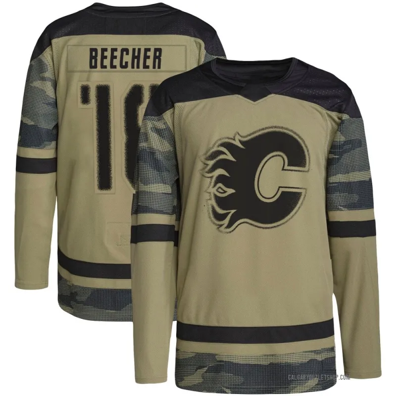 Camo Youth John Beecher Authentic Calgary Flames Military Appreciation Practice Jersey