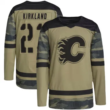 Camo Youth Justin Kirkland Authentic Calgary Flames Military Appreciation Practice Jersey