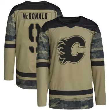 Camo Youth Lanny McDonald Authentic Calgary Flames Military Appreciation Practice Jersey