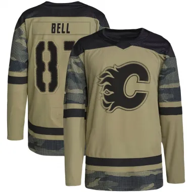 Camo Youth Parker Bell Authentic Calgary Flames Military Appreciation Practice Jersey