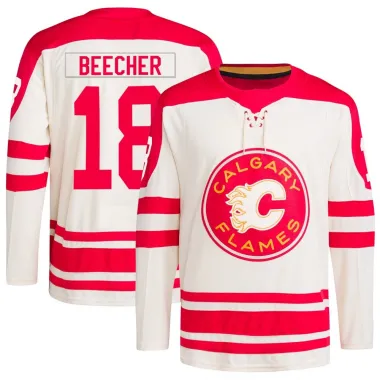 Cream Men's John Beecher Authentic Calgary Flames 2023 Heritage Classic Primegreen Jersey